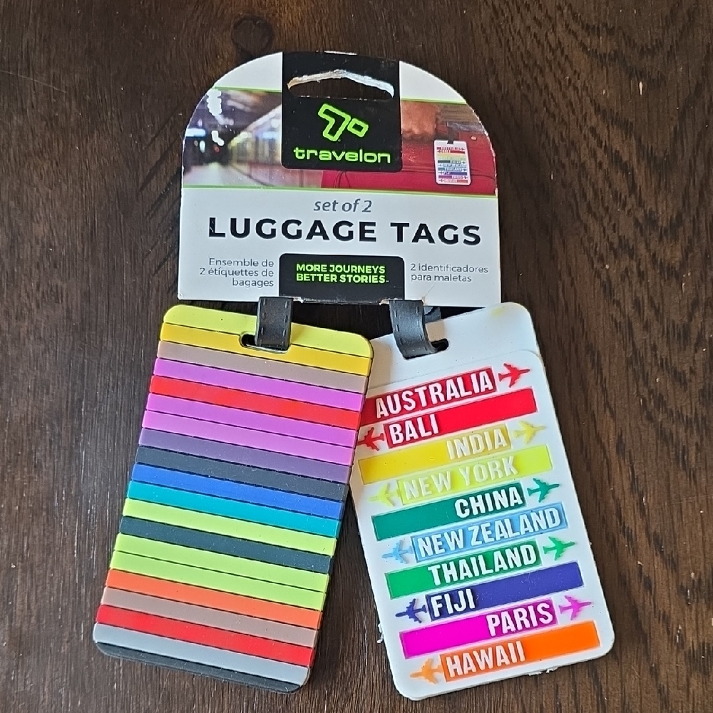 Travelon Rainbow Stripe and Destination Tag Set